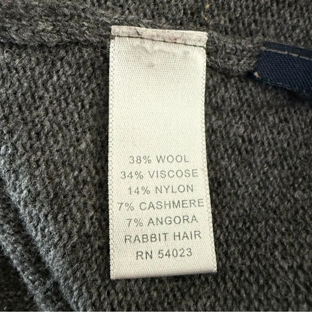 Banana Republic Wool Cashmere Full Zip Sweater Mens Size Large Gray Rabbit Hair‎